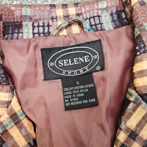 Selene Sport Women Blazer Jacket Brown Snake Skin Pattern Coat Size S - Picture 12 of 13